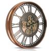 Real Moving Gears Wall Clock Steampunk Vintage Metal Clock for Home Farmhouse Office