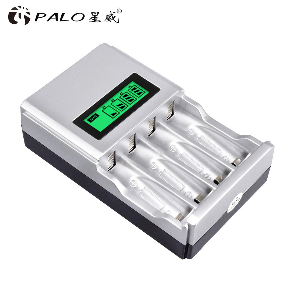 PALO 1Pcs LCD Display Intelligent Battery Charger for AA / AAA NiCd NiMh Rechargeable Batteries Charger Home Multi-function Charger