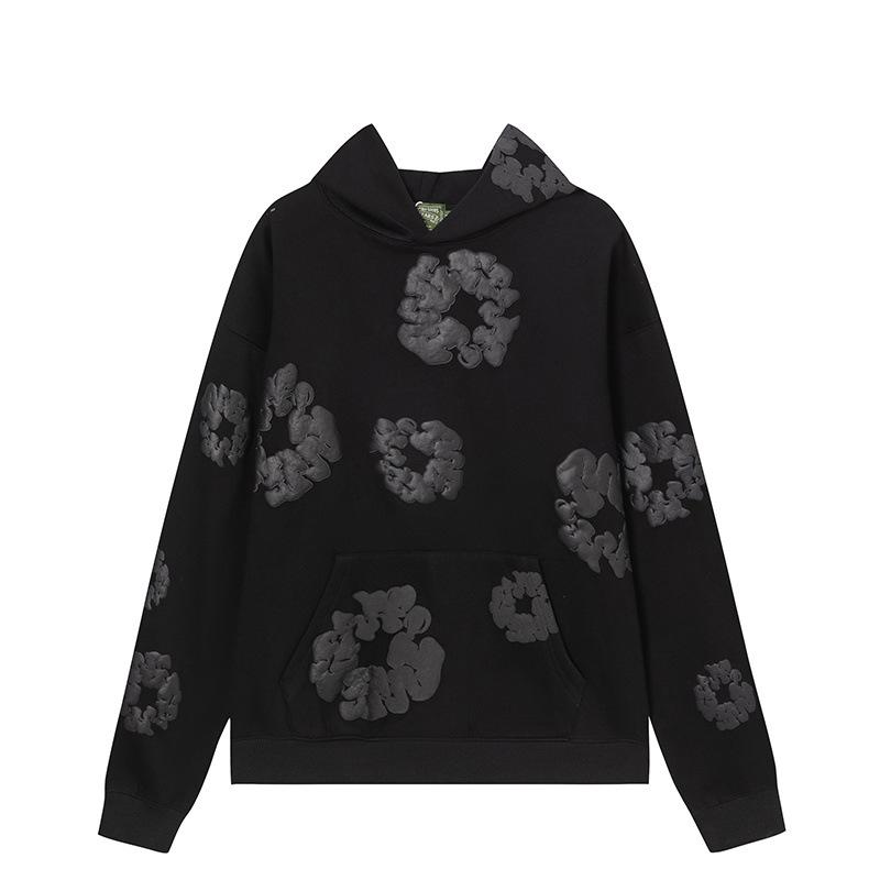 Джинсовые слезы Капок Пена Принт Американский стиль Комплект из толстовки и спортивных штанов для пары