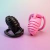 Resin Male Chastity Lock Device for Beginners CB Cage Lock for Long Term Wear with Pink Black 4/6 Ring Cock Cage Adult Sex Toys