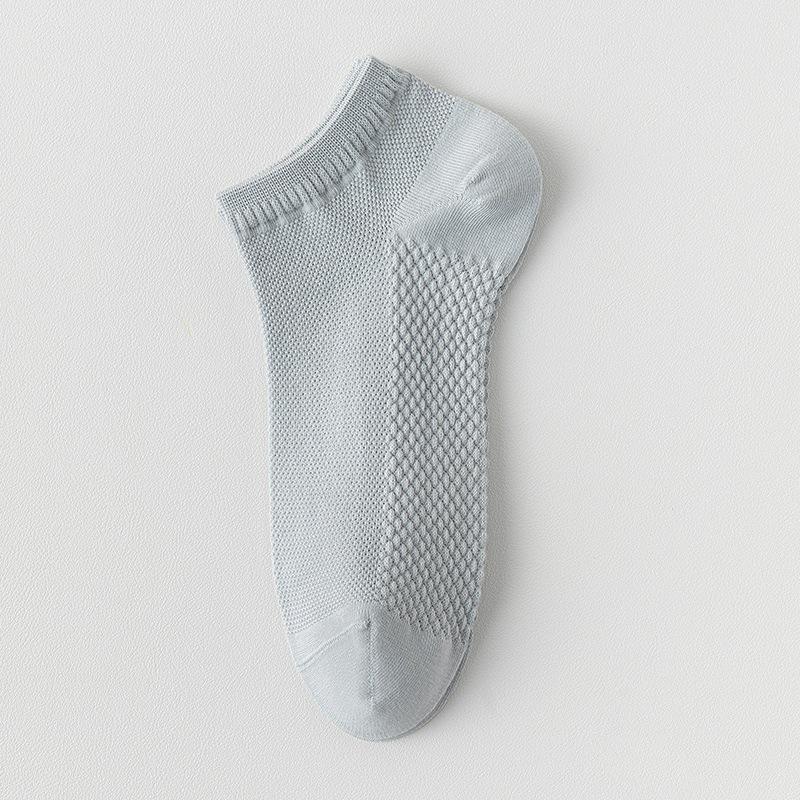 Женские носки-сеточка с низким вырезом для массажа - Антибактериальные, устойчивые к запаху, тонкие весенне-летние носки до щиколотки, универсального однотонного цвета для спорта.