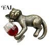 Unique Housewarming Present Drunken Cat Statue Planter Hanger, Whimsical Flower Pot Ornament, Decorative Kitten Figurine Resin Cute for Edge