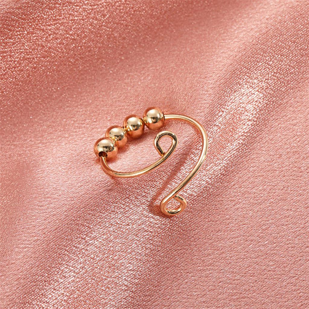 Resizable -anxiety Ring With Beads Rotate Rings Trendy Jewelry