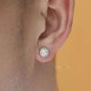 Vintage Simple Mini Handsome Cool Silver Korean Style Ear Stud Round Ear Stud Man Earrings Crystal