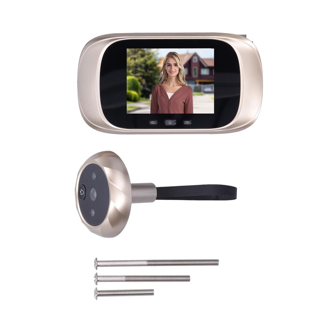 Электрический видеодомофон с камерой высокого разрешения, угол обзора 90 градусов, цифровой дверной глазок, золото