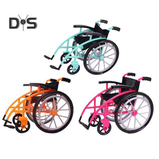 Мини-игрушка в виде инвалидной коляски для кукольного домика Миниатюрная модель с костылями Украшение дома DIY Поделки Песочный столик Аксессуары Игрушки для инвалидной коляски Мини-костыли