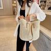Simple and Large-capacity Straw Woven Bag Fashion Summer Beach Women's Shoulder Bag Trendy Zipper Handbags for Girls