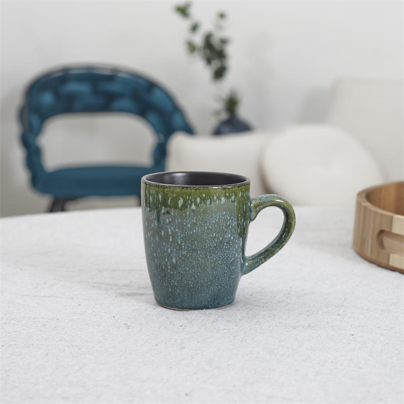 300 Ml Ceramic Mug Green Vintage Style