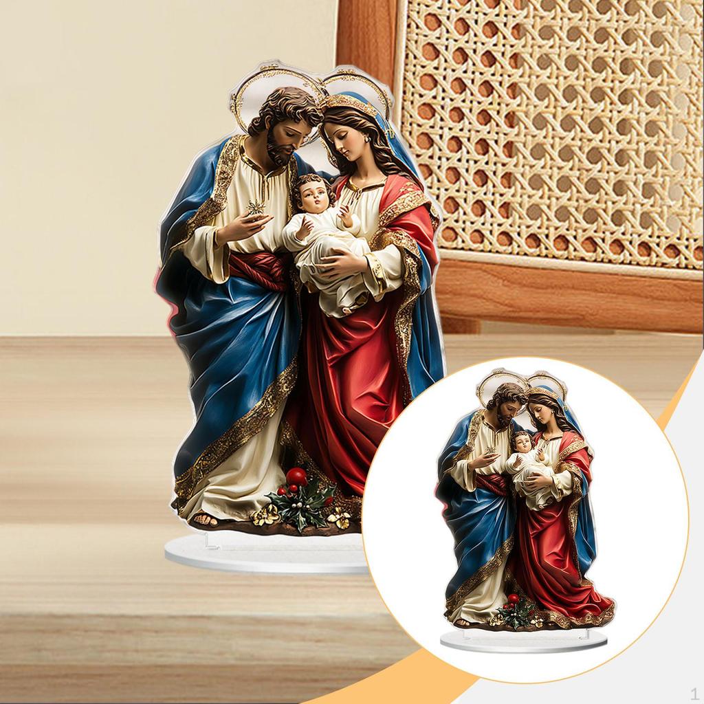 2D Acrylic Ornament Art with Base Tabletop Artwork Decoration Sign for Bookshelf Desk