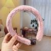 Осенне-зимняя женская простая плюшевая повязка на голову конфетных цветов с широкими полями - милый и универсальный аксессуар для волос
