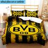 3pcs Borussia Dortmund Printed Bedding Set Duvet Cover Closure Includes 1 Duvet Cover & 2 Pillowcases Bedding Sets Home Decor Gifts