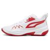 Genetics Round Toe Lace-Up Non-Slip Low-Top Basketball Shoes Unisex Sneaker White Red 379974-04
