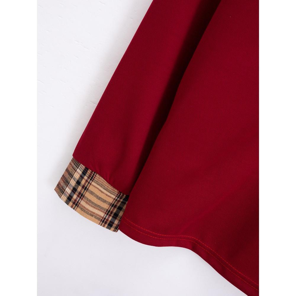 Мужская повседневная однотонная рубашка-поло с длинными рукавами на весну и осень