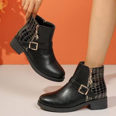 Ретро обувь, Ботинки на толстой подошве, Женская обувь, Новые стройнящие и универсальные ботильоны