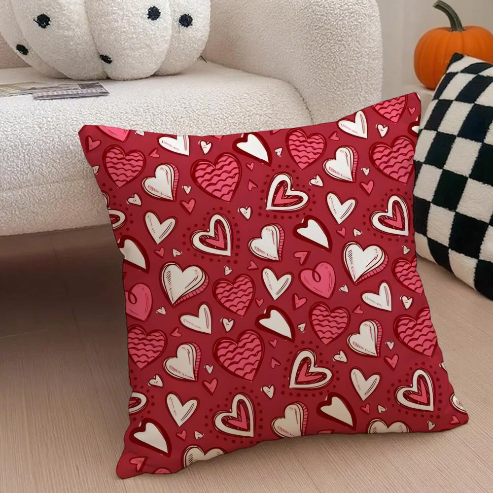 LOVE Cushion Cover Linen Pillow Case Soft Breathable Protective Couch Room Decoration
