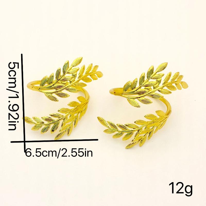 Stylish Gold Wheat Metal Leaf Napkin Rings Enhance Your Harvest Table Decor