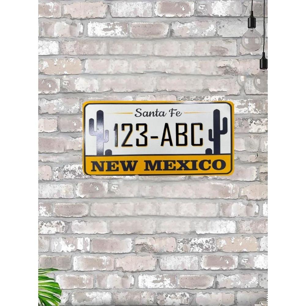 U.S. License Plate, U.S. Car License Plate, Metal, 15x30 Cm.
