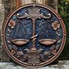 Libra Zodiac Sign, Round Wooden Wall Art, Durable Protected Wooden Decor for Indoors and Outdoors, Decorative Wall Poster