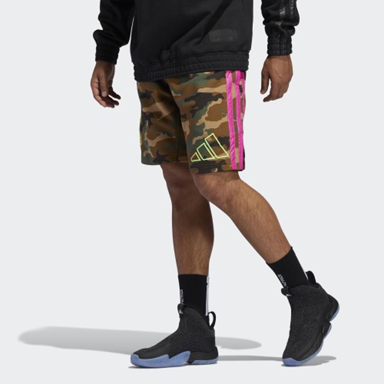 adidas Camouflage Printing Basketball Sports Shorts Camouflage Men's FR5764