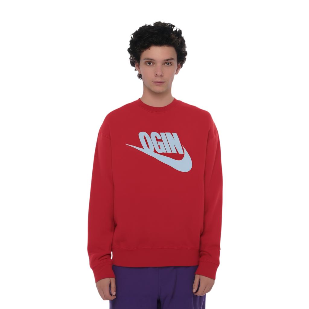 Nike X Nigo Collaboration FW24 Круглый вырез горловины Повседневная толстовка с длинным рукавом Мужская толстовка Красный FV5942-687