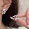 Fashion Korean Rhinestone Love Ear Stud Earrings  for Women Girl Gift Jewelry Wholesale