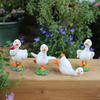 4 шт. Белая уточка садовые статуи смоляные фигурки уток ручной работы миниатюрное животное