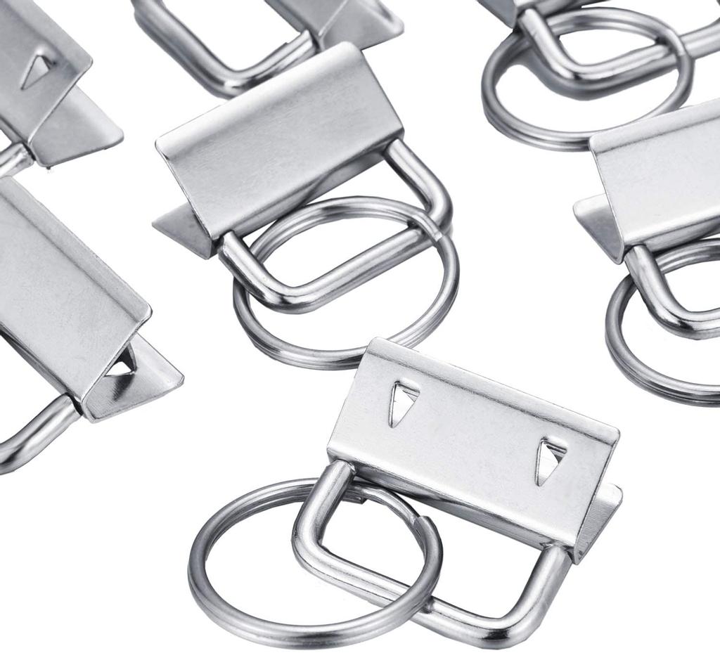50 Pieces Key Fob Hardware Key Chain Fob Wristlet Hardware With Key Ring For Lanyard