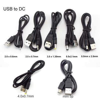 USB тип A штекер постоянного тока 5,5 2,1 2,5 2,0 3,5x1,35 4,0x1,7 мм штекер мини-5-контактный источник питания штекер разъем удлиненного зарядного кабеля