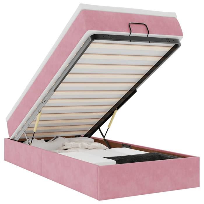 Maison Exclusive - Cadre de lit ottoman avec matelas rose 90x200 cm velours