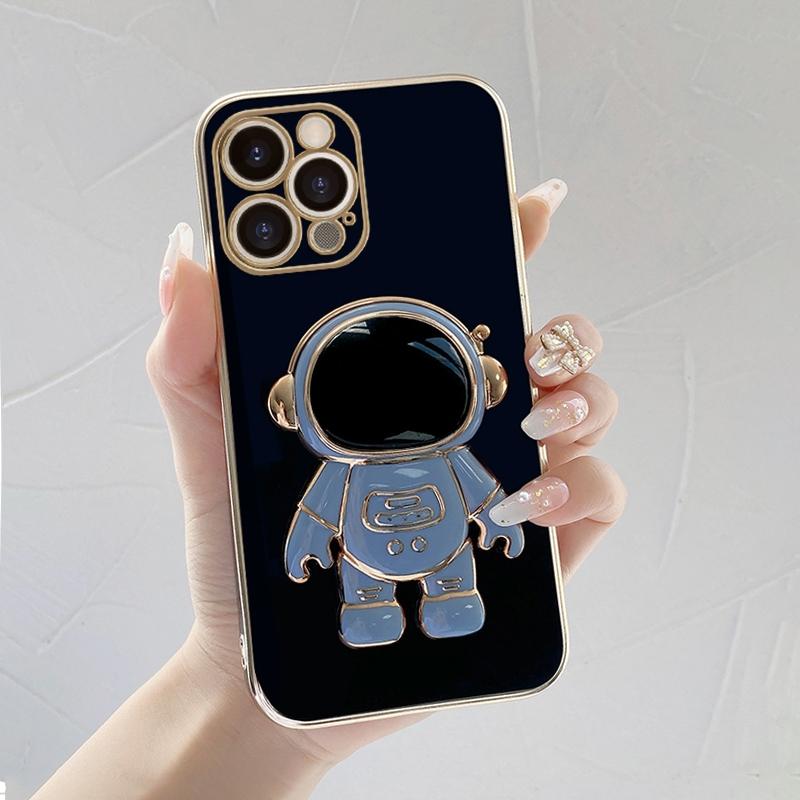 Для Infinix Smart 8 Pro Note 30 40 Tecno Camon 20C Spark Go Moto G10 G20 G30 Vivo Y18 Y22 3D Astronaut Kickstand Soft Full Lens Protective Phone Case