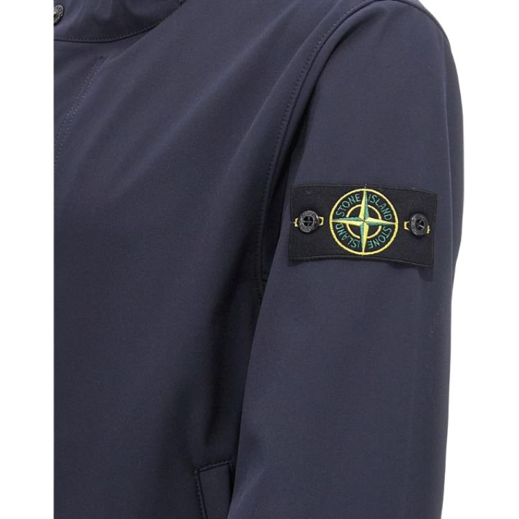 STONE ISLAND Ss25 Куртка софтшелл однотонная повседневная с капюшоном, длинным рукавом, ветрозащитная, водонепроницаемая, дышащая, мужская, K1S154100090S0A22-V0020
