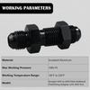 10AN Male Flare Straight Bulkhead Fitting Adapter with 10AN Nut Aluminum Black Hard Hex Anodized Connector