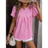 Summer Women's T-shirt Casual V-neck Chiffon Shirt Pod Sleeve Temperament Short Sleeve Top