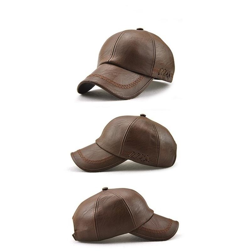 НОВАЯ уличная зимняя мужская бейсболка из искусственной кожи, шляпа из материала для гольфа, водонепроницаемая ветрозащитная кепка