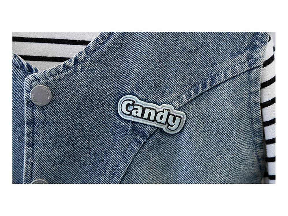 Детский джинсовый жилет, комплект из трех предметов для весны/осени - Модная детская верхняя одежда 2025