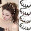 Flower Rhinestone Wave Hairband Headbands Hair Hoops Women Retro Hair Hoops Face Wash Hairpin Fluffy Texture Toothed Comb