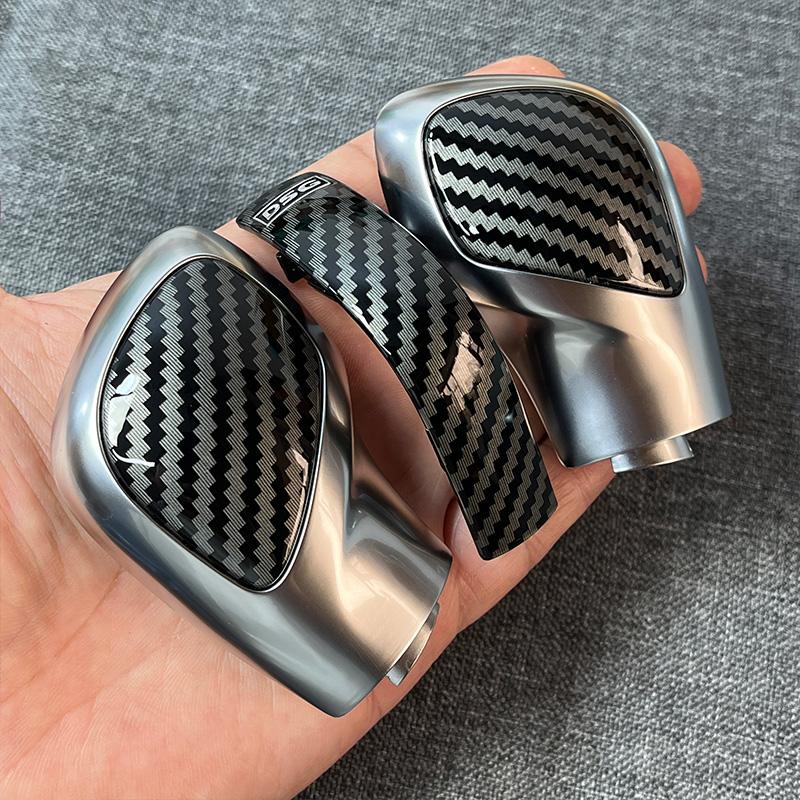 Хромированный матовый с кожаной ручкой переключения передач, боковая крышка, эмблема DSG для VW Golf 6 7 R GTI Passat B7 B8 CC R20 Jetta