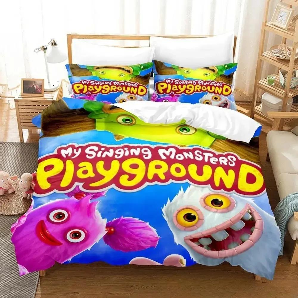 Игровой Комплект Постельного Белья My Singing Monsters Односпальный Полуторный Двуспальный Евро Размер Кинг Сайз Комплект Постельного Белья Для Спальни Взрослых Мальчиков Пододеяльник Комплекты Домашний Текстиль