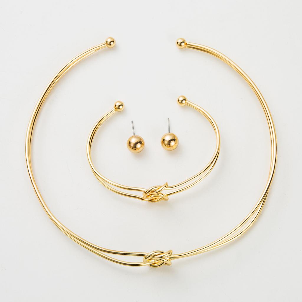 Tooxika Personalised Trend Exaggerated Punk Ring Buckle Women Collar Open Design Vintage Necklace Set