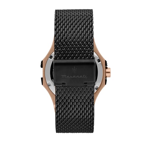 Official Maserati Potenza 40mm Black Dial Stainless Steel Men's Quartz Watch R8853108010, Luminous Hands, 10 ATM Water Resistance, Japanese Movement,