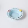 Nostalgie Ceramic Feeding Bowl for Dogs & Cats, Whisker Friendly Kitten Food Water Dish, Wide Shallow Pet Feeder Plate Dry Wet