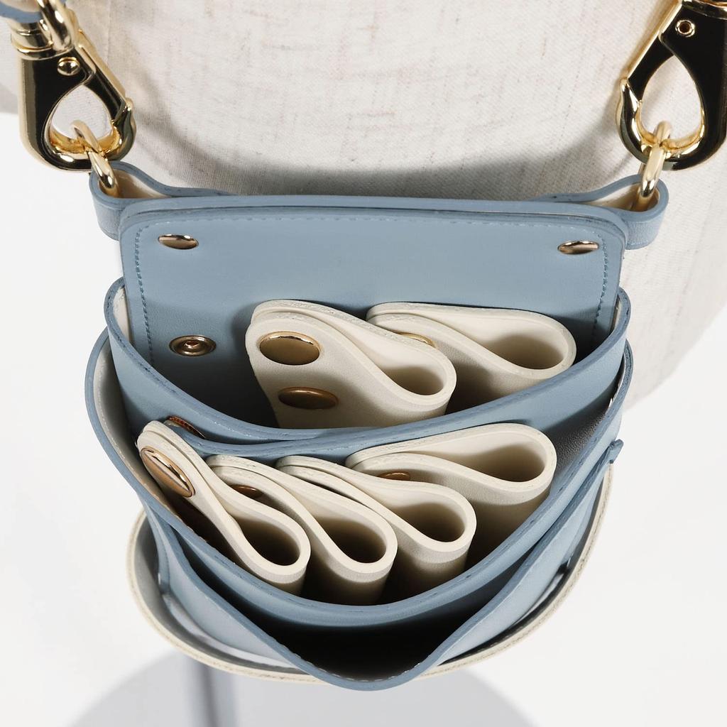 DEEDS Роскошный Стиль Sienna Чехол для Ножниц с Bluegrass x Держатели для Парикмахеров и Триммеров Цепочка, Слоновая Кость, 4-6 Ножниц,