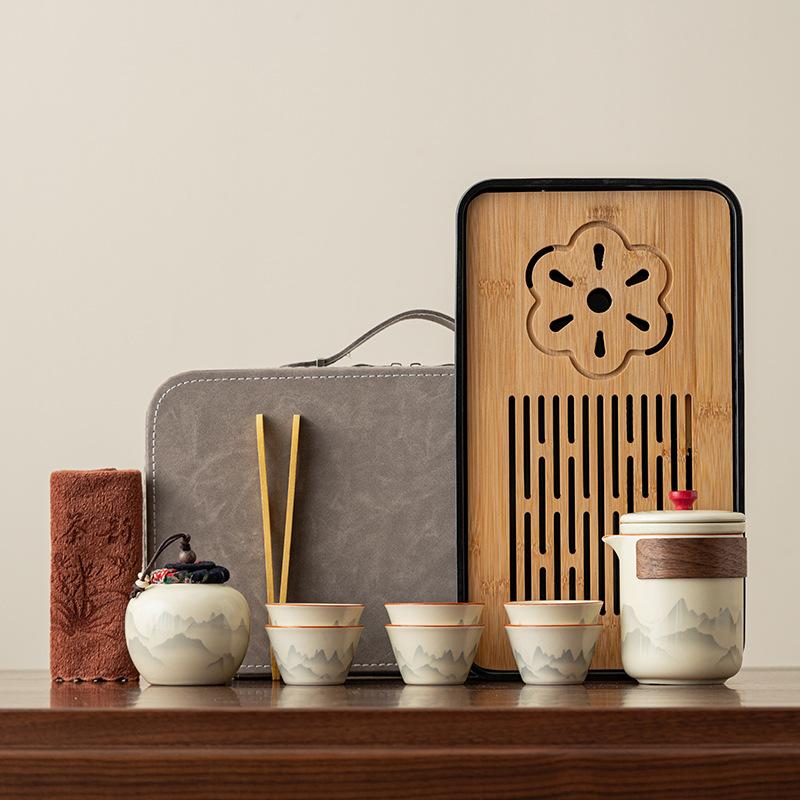 Outdoor Portable Travel Kung Fu Tea Set Household High Luxury High-end Company Festival Teacher Customer Souvenir