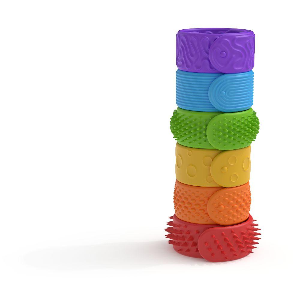 6Pcs Textured Silicone Sensory Bracelet 6Pcs Fidget Toys Christmas Gift Calming Toy  Boy Girl