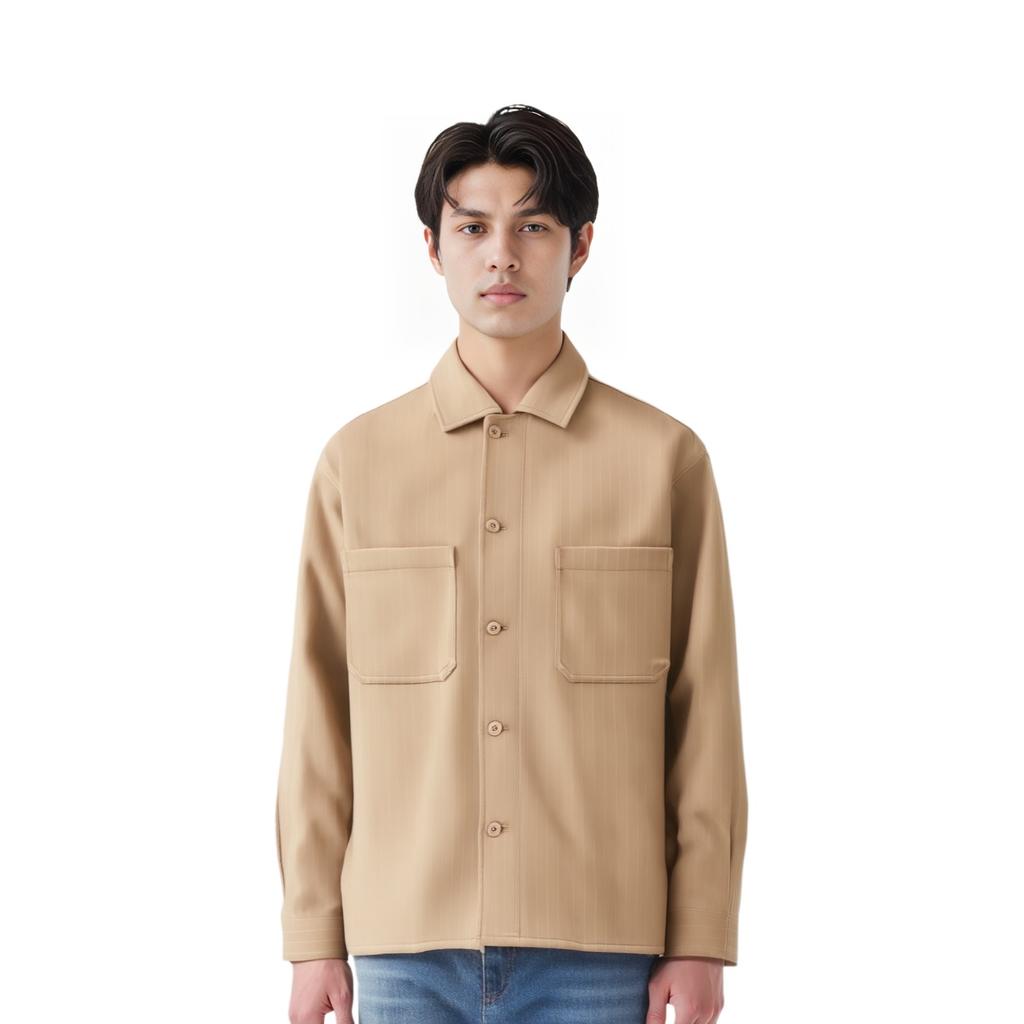 Kith Рубашка мужская Ace Fashion универсальная на пуговицах с длинным рукавом двойного плетения Хаки KHM032986-246