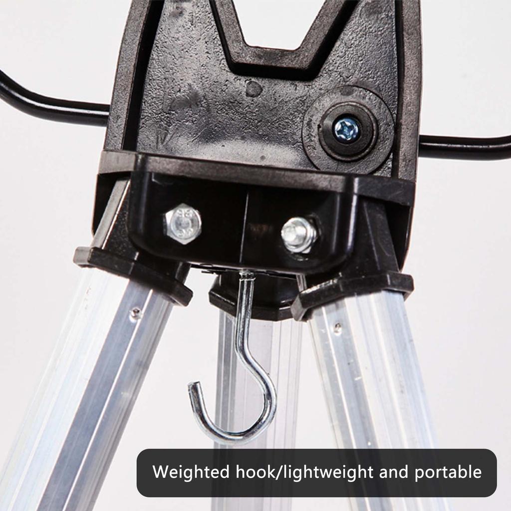Aluminum Alloy Fishing Rod Holder Portable and Foldable Tripod Ground Support Brackets Fits for Different Sizes of Rods