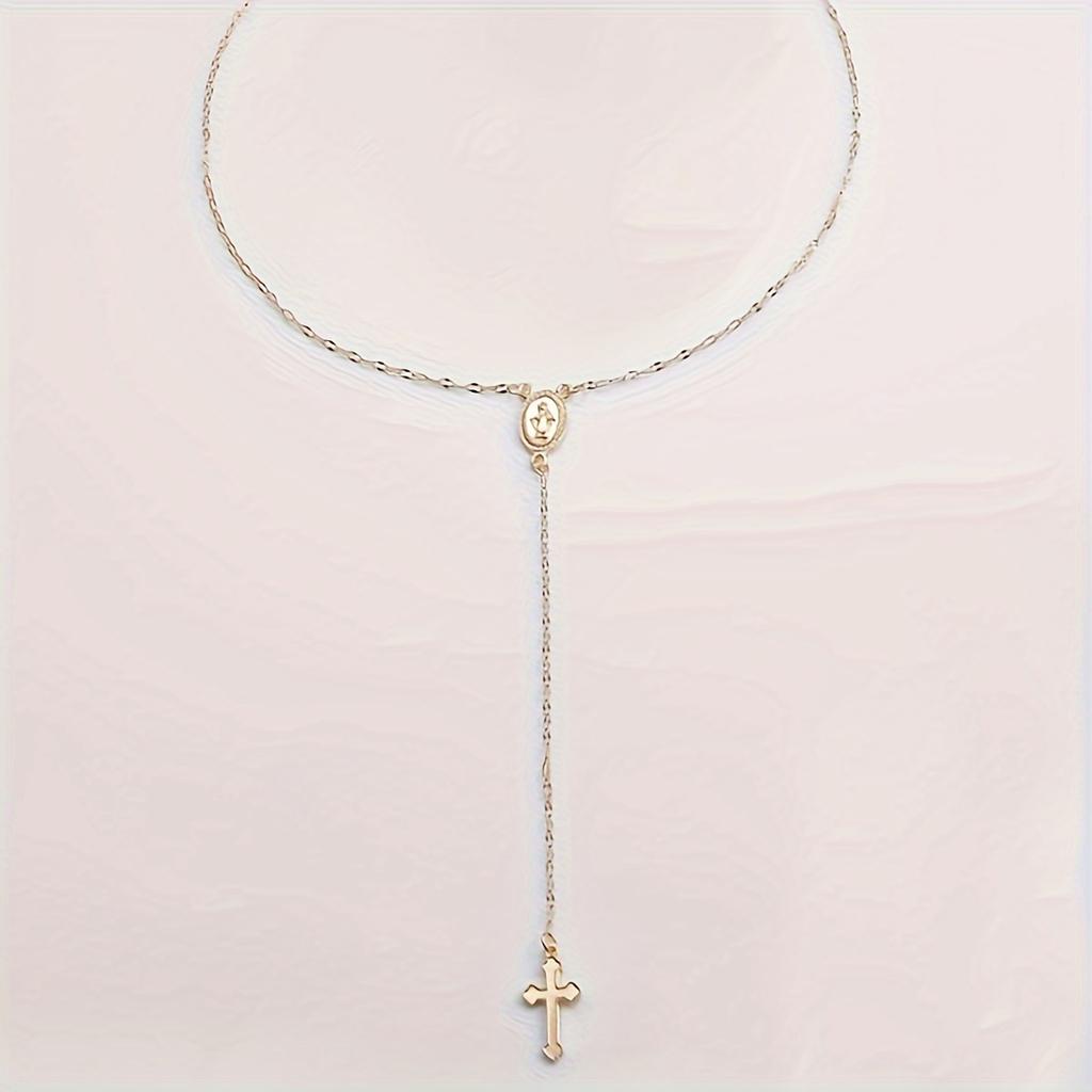 Минималистичный Y-образный крест с подвеской, ожерелье из сплава, цепочка, аксессуар для повседневного ношения, идеальные украшения для повседневного декора
