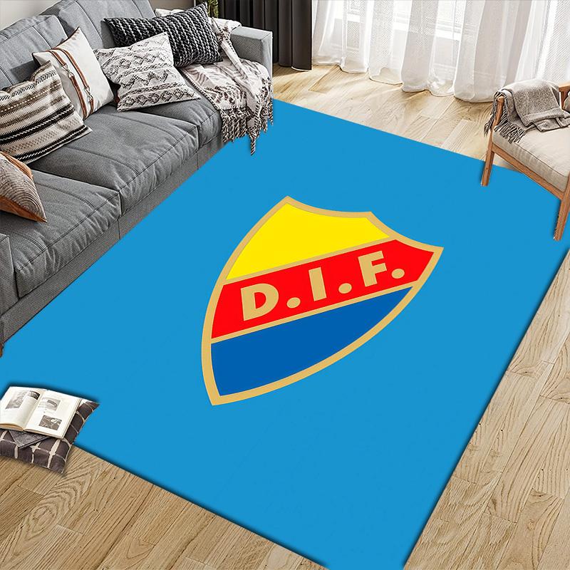 Djurgårdens IF Flannel Pattern Square Carpet,Area Rug,Carpet Rug for Living Room Bedroom Sofa Playroom Decor,Non-slip Floor Mat