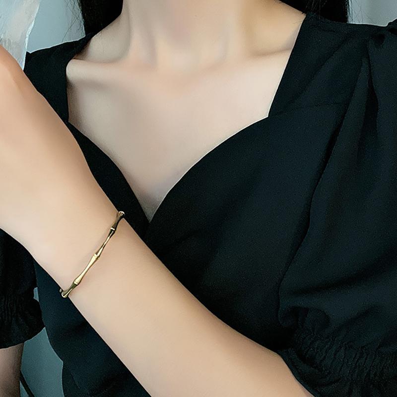 Stainless Steel Bracelets Vintage Men's Fashion Woven Twist Texture Bangles For Women Zircon Statement Streetwear Goth Gifts