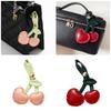 Элегантный брелок для сумки в виде вишни из ПУ кожи, брелок в форме фрукта, модный аксессуар для сумочки для женщин и девушек